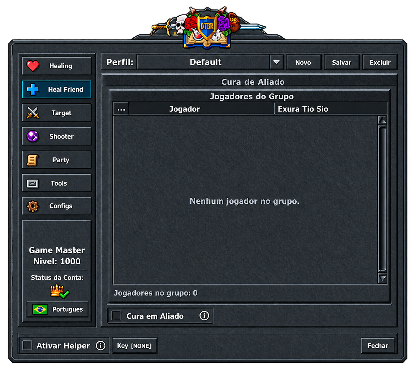 Painel original do módulo Heal Friend do OTBR Helper