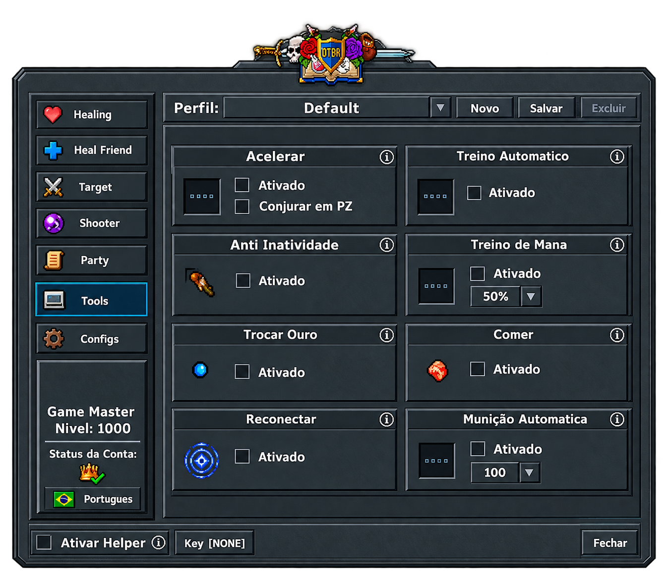 Painel original do módulo Tools do OTBR Helper
